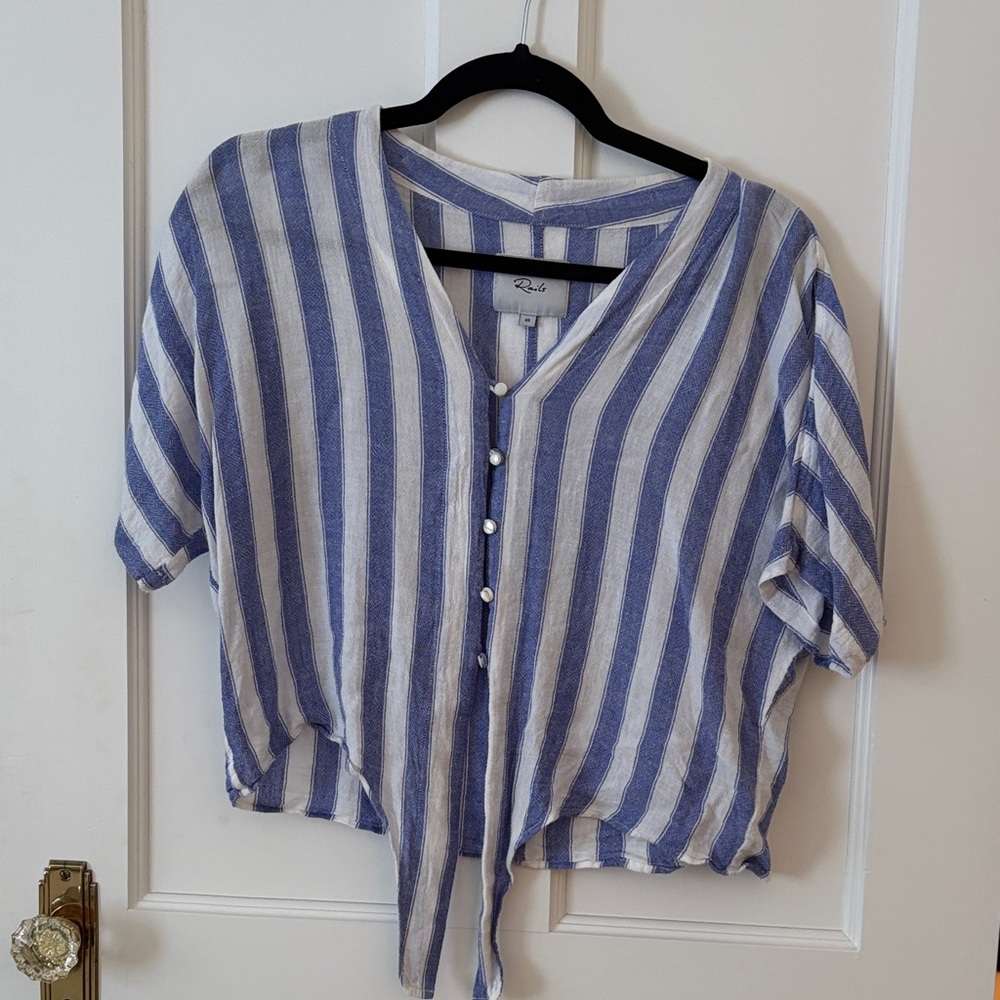 Rails Blue and White Striped Button-Down Shirt